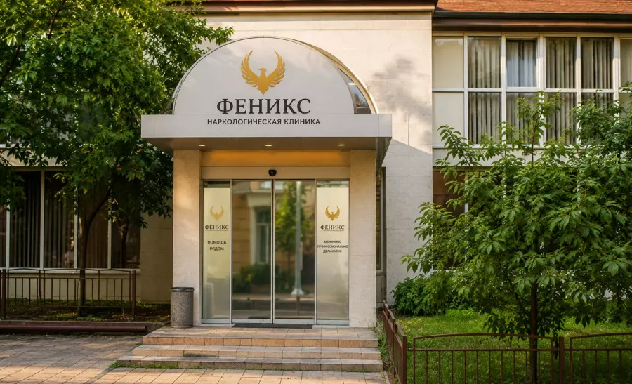 Вход в наркологическую клинику «Феникс» в Бабушкине